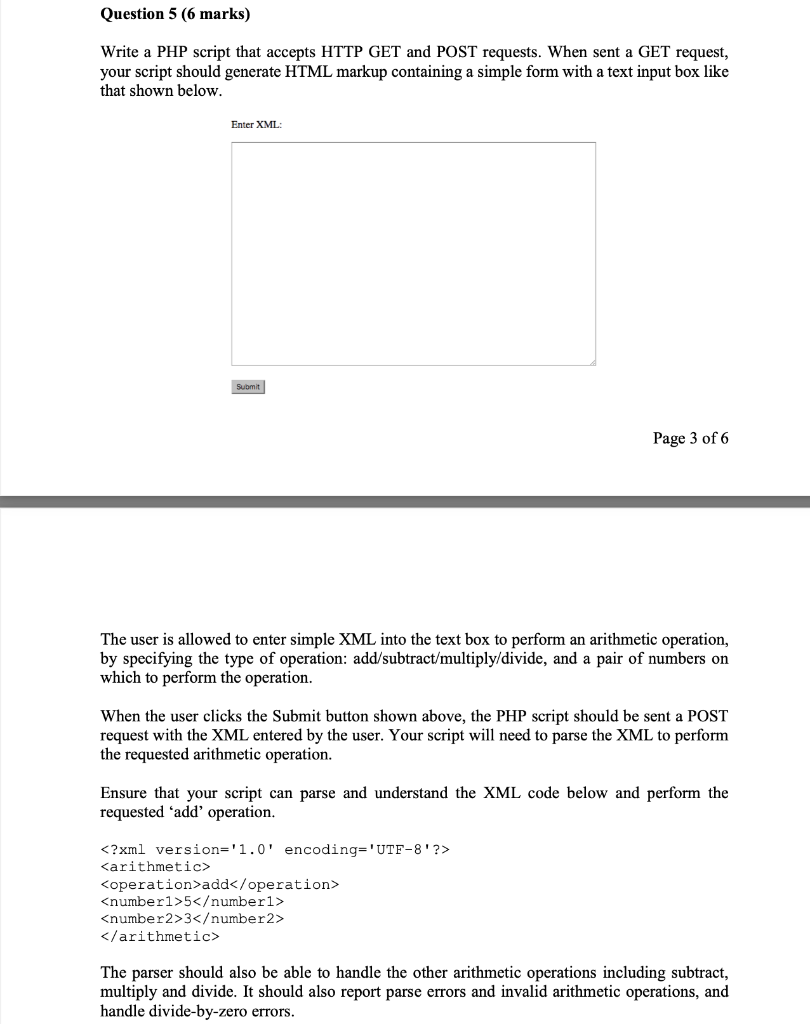 Solved Question 5 (6 marks) Write a PHP script that accepts | Chegg.com