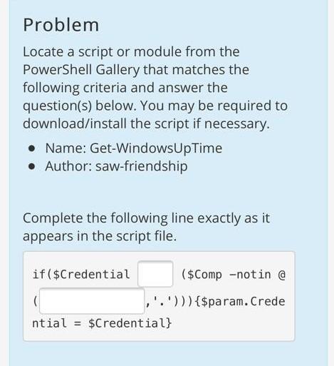 Solved Problem Locate a script or module from the PowerShell | Chegg.com