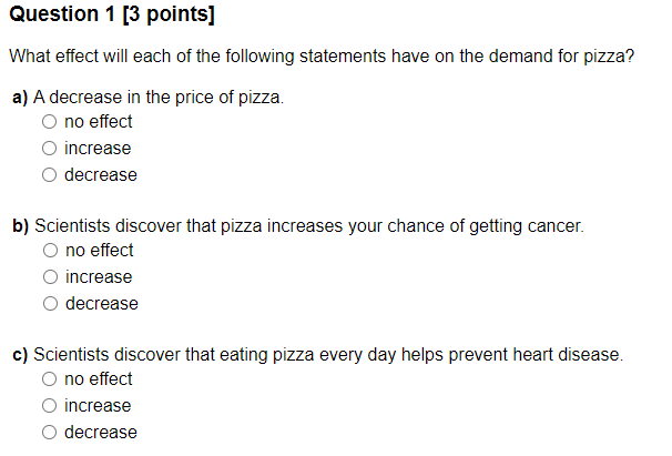 Solved Question 1 3 Points What Effect Will Each Of The Chegg Solved Question 1 3 Points What Effect Will Each Of The Chegg
