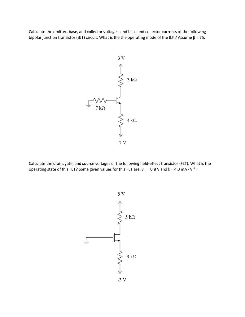 Solved Calculate the emitter, base, and collector voltages;