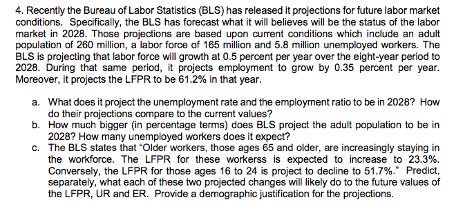 Solved 4. Recently The Bureau Of Labor Statistics (BLS) Has | Chegg.com