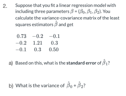 Solved Suppose that you fit a linear regression model with | Chegg.com
