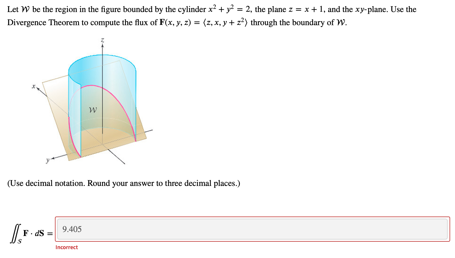 Solved Let W be the region in the figure bounded by the | Chegg.com