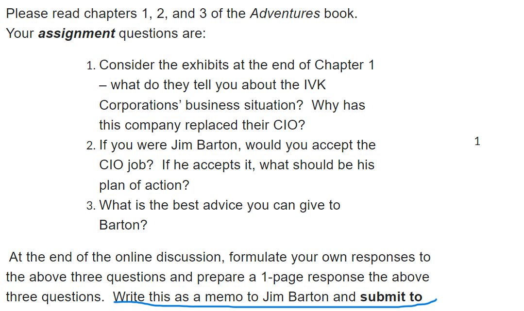 Solved Please read chapters 1,2 , and 3 of the Adventures | Chegg.com