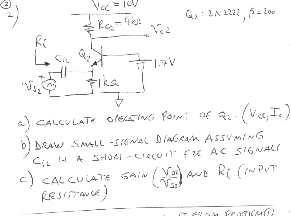 Solved Vcc 101 Q2 2n2222 Ss 0 Ss Rag 4kr Voz L Ciz Chegg Com