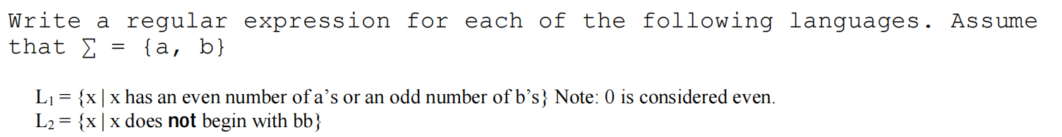 Solved Write a regular expression for each of the following | Chegg.com