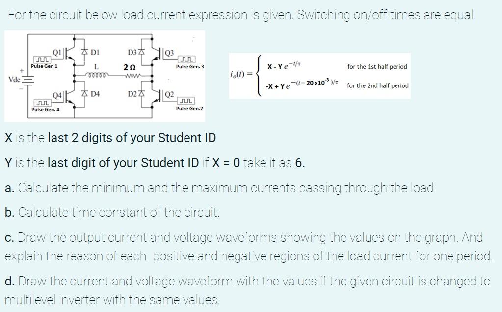 Solved For the circuit below load current expression is | Chegg.com