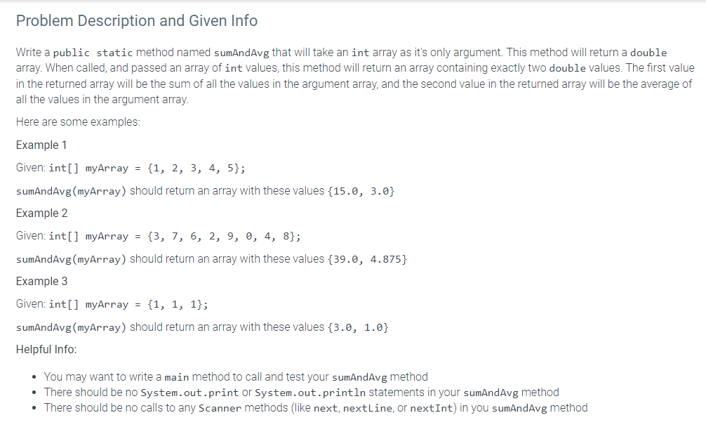 Solved Problem Description and Given Info Write a public | Chegg.com