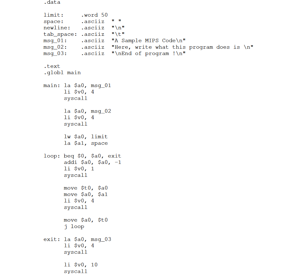 Solved What does the following MIPS code do by block? I | Chegg.com