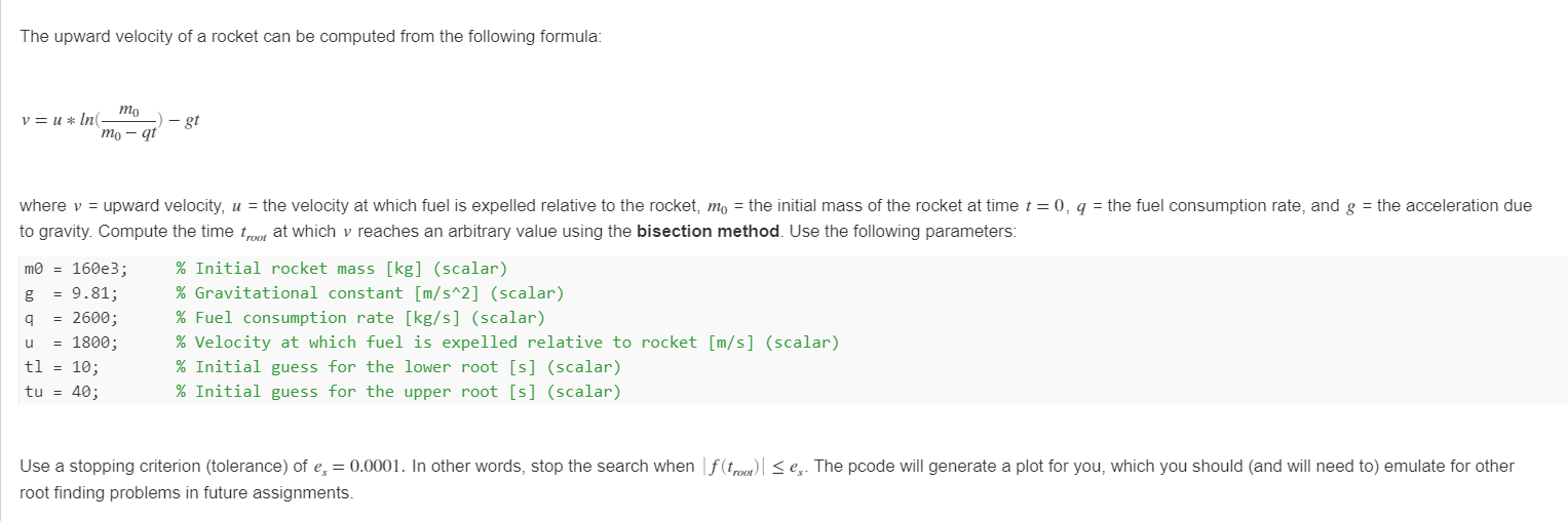 Solved The upward velocity of a rocket can be computed from | Chegg.com