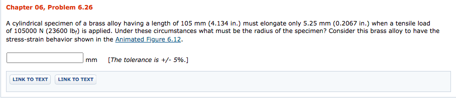 Solved Chapter 06, Problem 6.26 A cylindrical specimen of a | Chegg.com