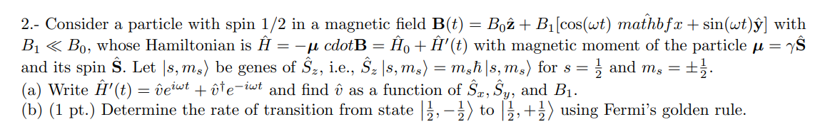 Solved Solve The Following Quantum Mechanics Problem, | Chegg.com