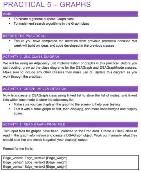 Solved PRACTICAL 5 - GRAPHS AIMS • To create a general | Chegg.com