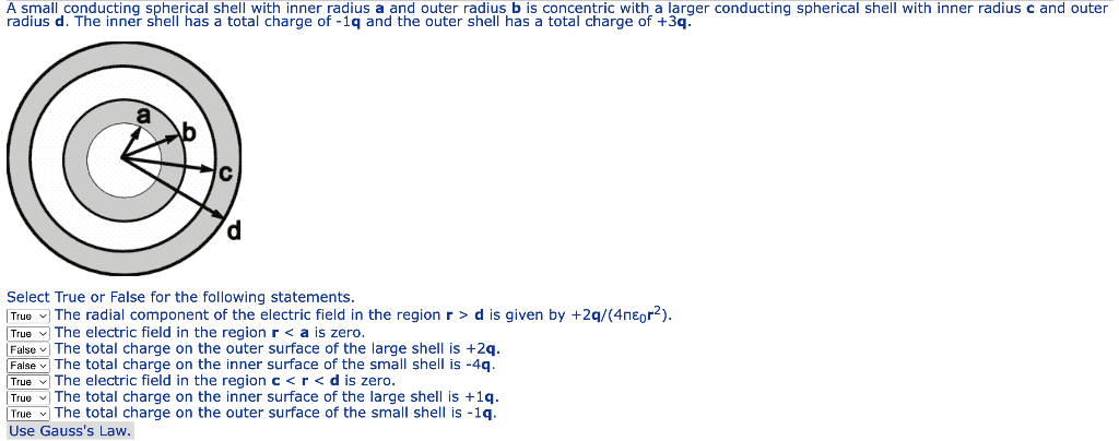 Solved A small conducting spherical shell with inner radius | Chegg.com