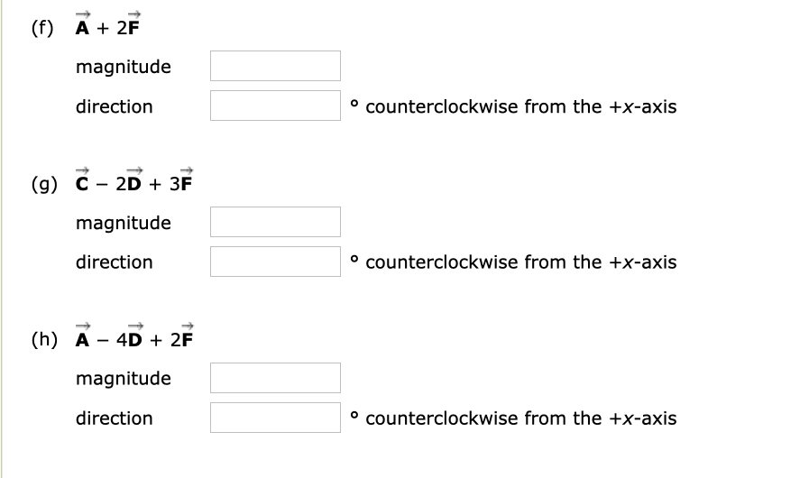 Solved For The Vectors Given In The Following Figure Use Chegg Com