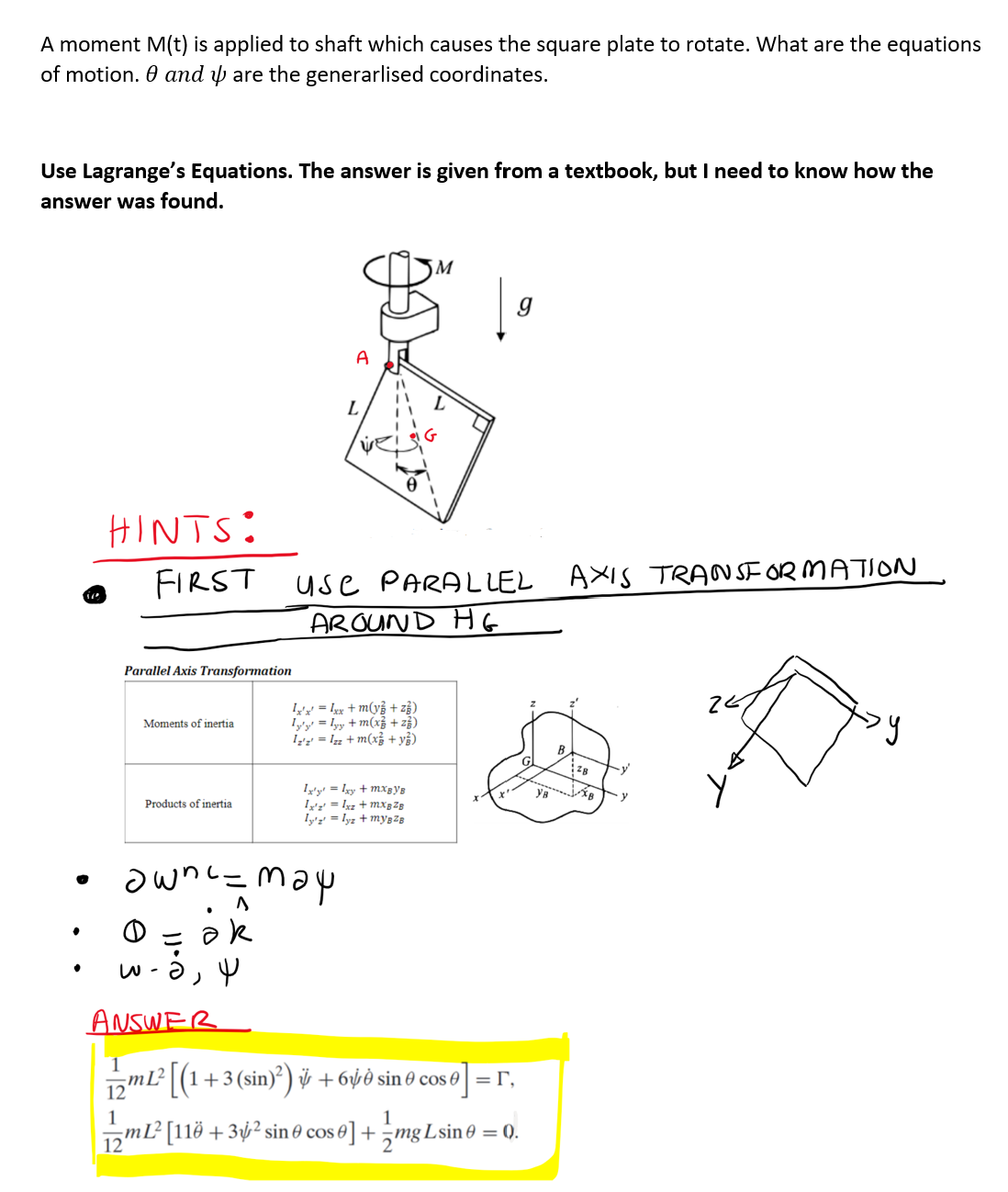 Solved A moment M(t) is applied to shaft which causes the | Chegg.com