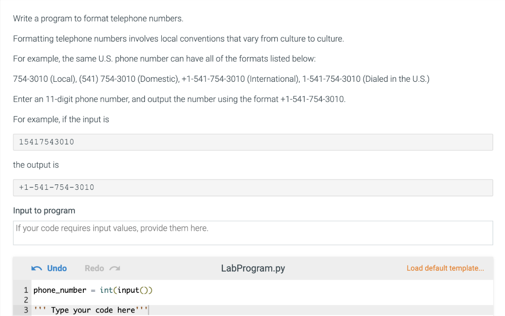Solved Write a program to format telephone numbers. | Chegg.com