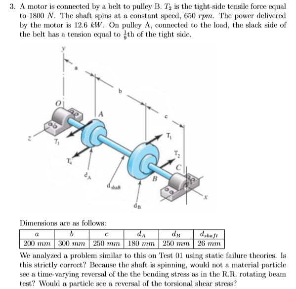 solved-3-a-motor-is-connected-by-a-belt-to-pulley-b-t-is-chegg