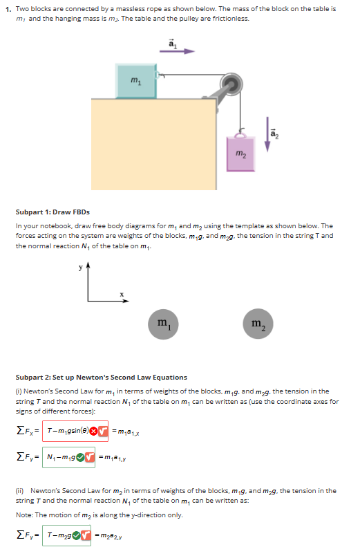 Solved 1. Two Blocks Are Connected By A Massless Rope As | Chegg.com