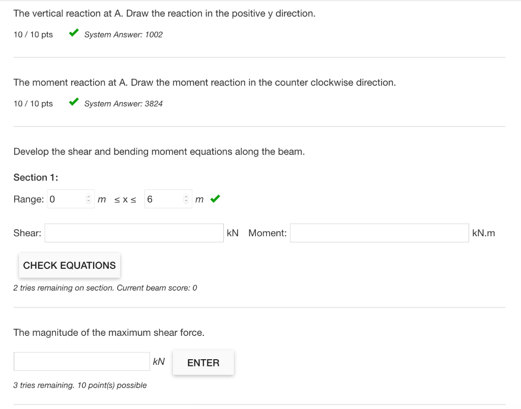 Solved For the beam shown below, calculate: KN W1 m kN W2 m | Chegg.com