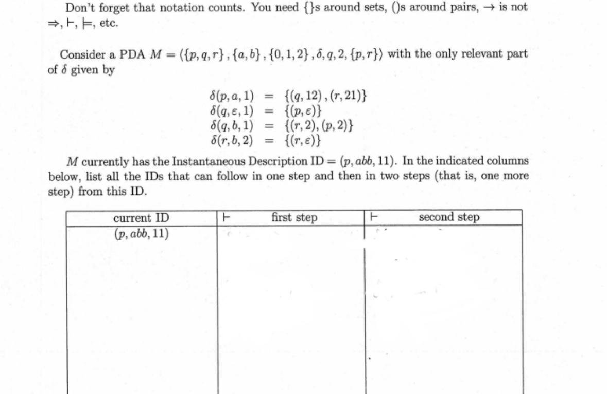 Solved Don't forget that notation counts. You need \{\} s | Chegg.com