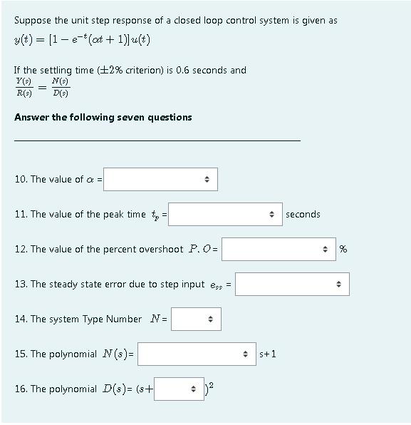 Solved Suppose the unit step response of a closed loop | Chegg.com