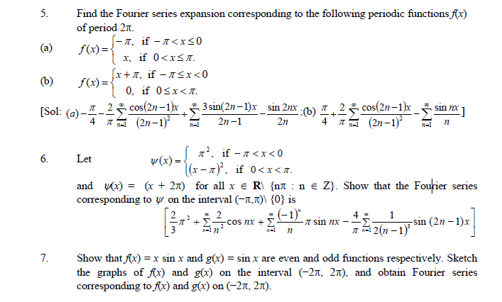 Solved Find The Fourier Series Expansion Corresponding To Chegg Com