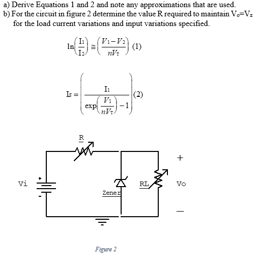 Solved A) Derive Equations 1 And 2 And Note Any | Chegg.com