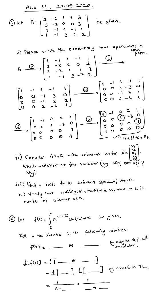 Solved ALE 1 20.05.2020 ③ let AD be given. 2 4 1 3 3 -3 2 O | Chegg.com