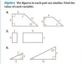 Solved Algebra The figures in each pair are similar. Find | Chegg.com