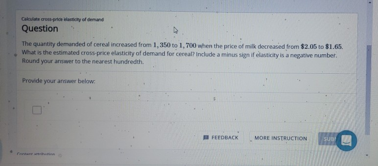 Solved: Calculate Cross-price Elasticity Of Demand Questio... | Chegg.com