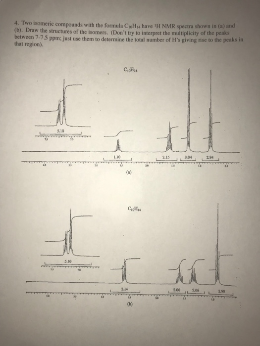 Solved 2b 1 The H Nmr Spectra Of Three Isomeric Esters 4647