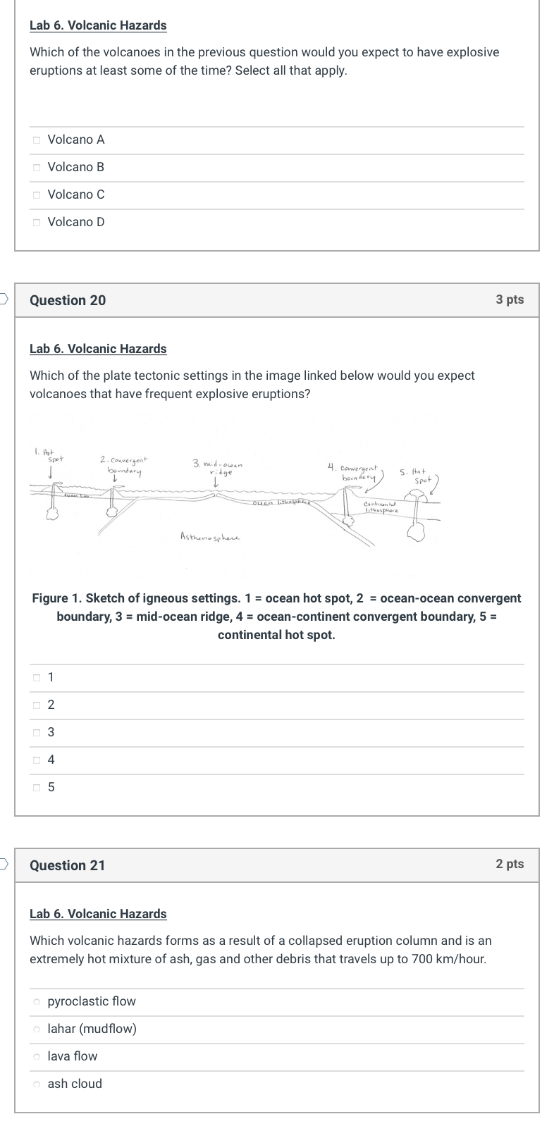 Solved Lab 6. Volcanic Hazards Which of the volcanoes in the | Chegg.com