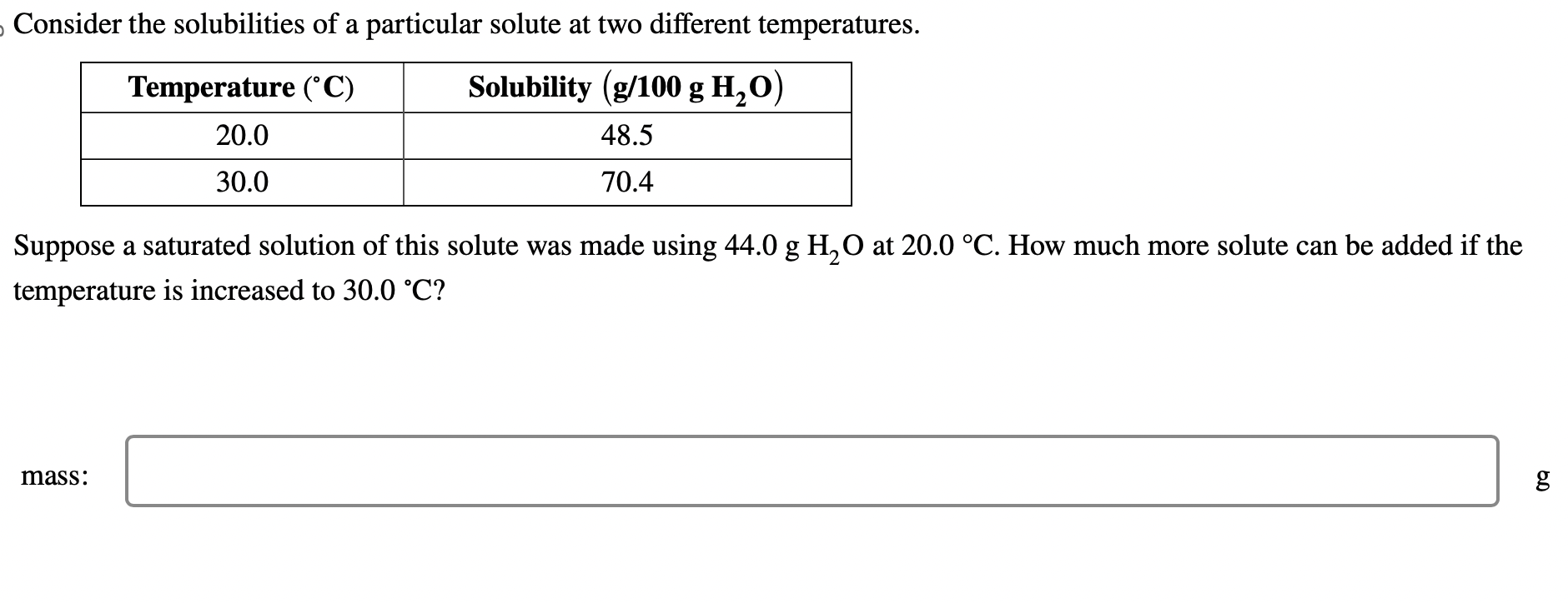 Solved Consider the solubilities of a particular solute at | Chegg.com