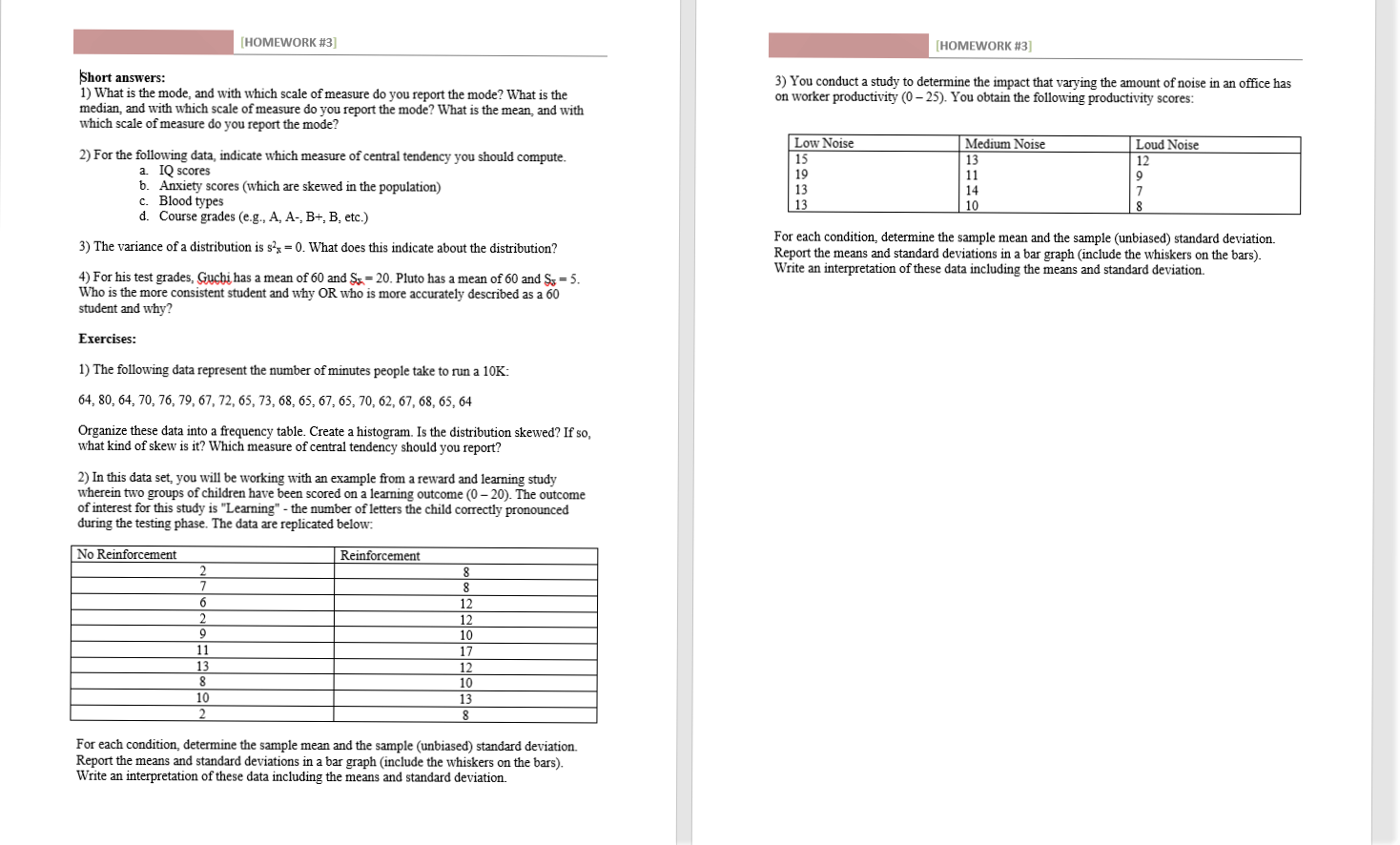 how did robin measure the amount of homework