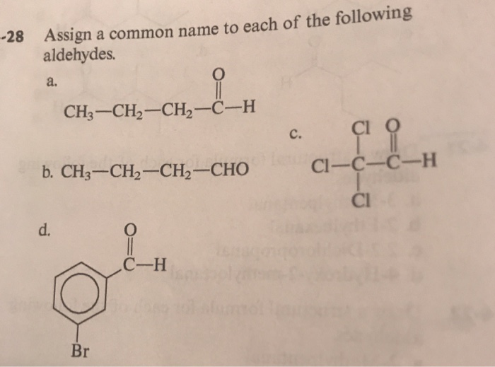 Solved ssign a common name to each of the following | Chegg.com