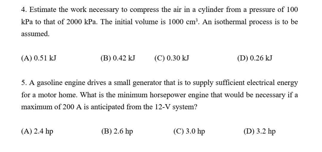 Horsepower required to Compress Air