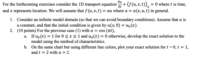 Solved For the forthcoming exercises consider the 1D | Chegg.com