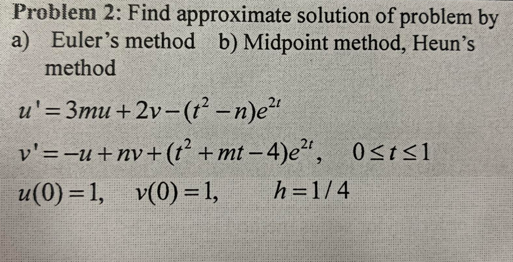 Solved Problem 2 Find Approximate Solution Of Problem By Chegg Com