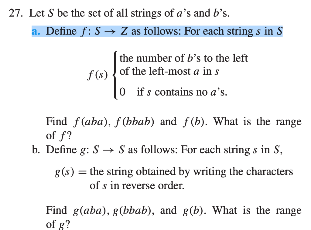 Solved 27 Let S Be The Set Of All Strings Of A S And B S Chegg Com