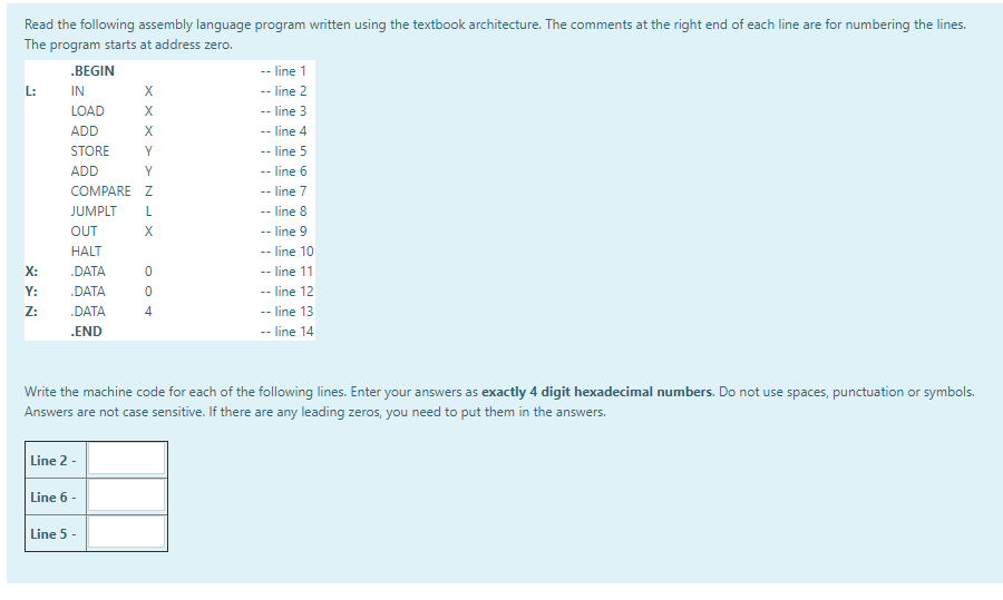 Solved Read the following assembly language program written | Chegg.com