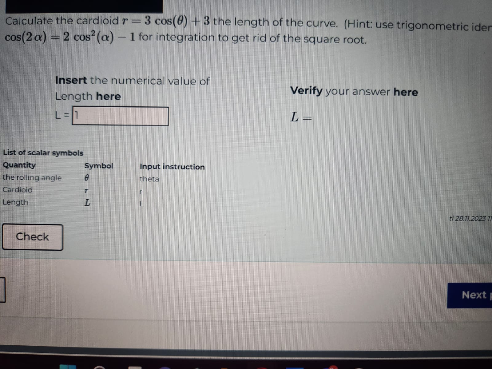 find the length of the cardioid r 3 3cosθ