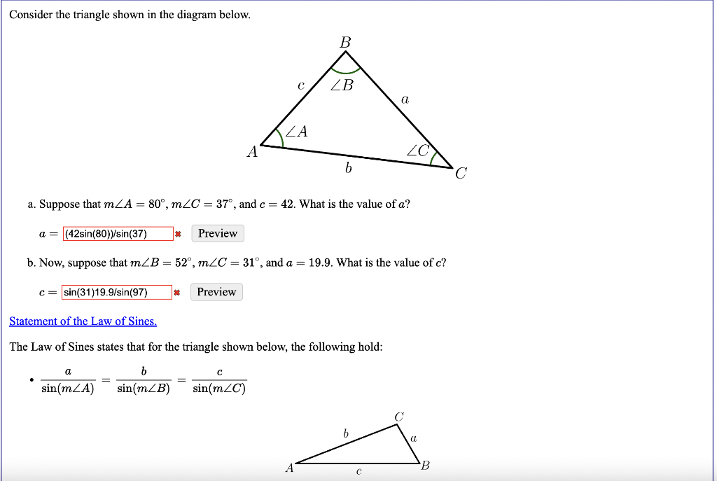 Solved Consider The Triangle Shown In The Diagram Below. A. | Chegg.com