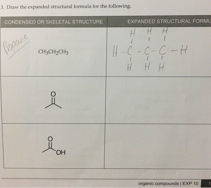 Solved 3. Draw the expanded structural formula for the | Chegg.com