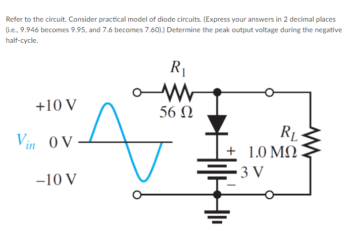 Solved Refer to the circuit. Consider practical model of | Chegg.com