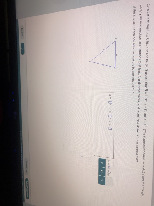 Solved Consider a triangle ABC like the one below, Suppose | Chegg.com