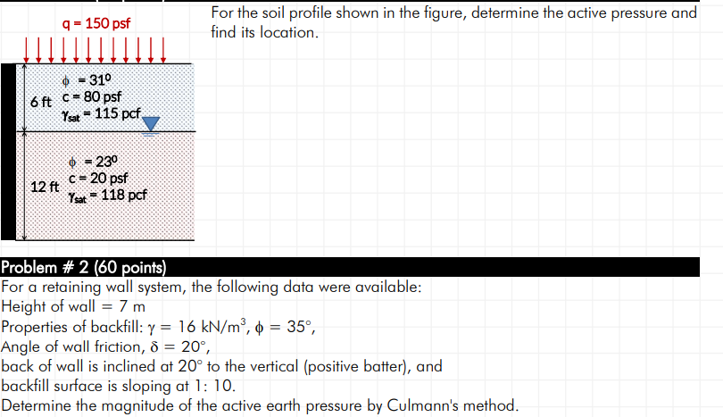 For The Soil Profile Shown In The Figure, Determine | Chegg.com