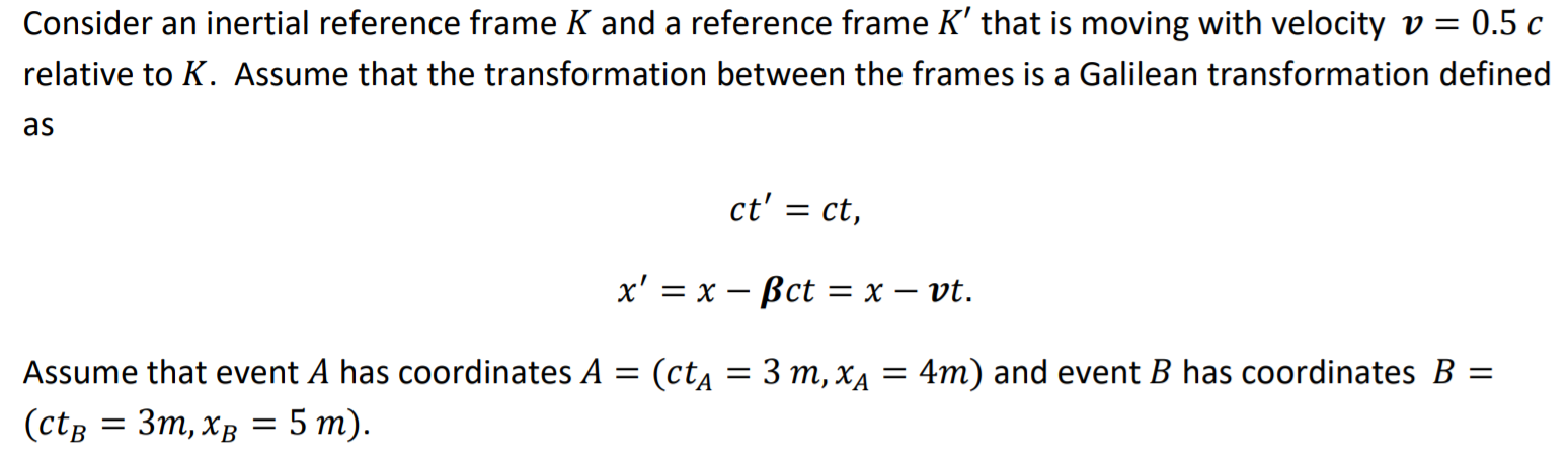 Solved Consider An Inertial Reference Frame K And A | Chegg.com