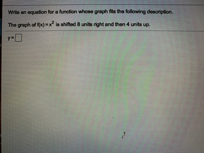 Solved Write an equation for a function whose graph fits the | Chegg.com