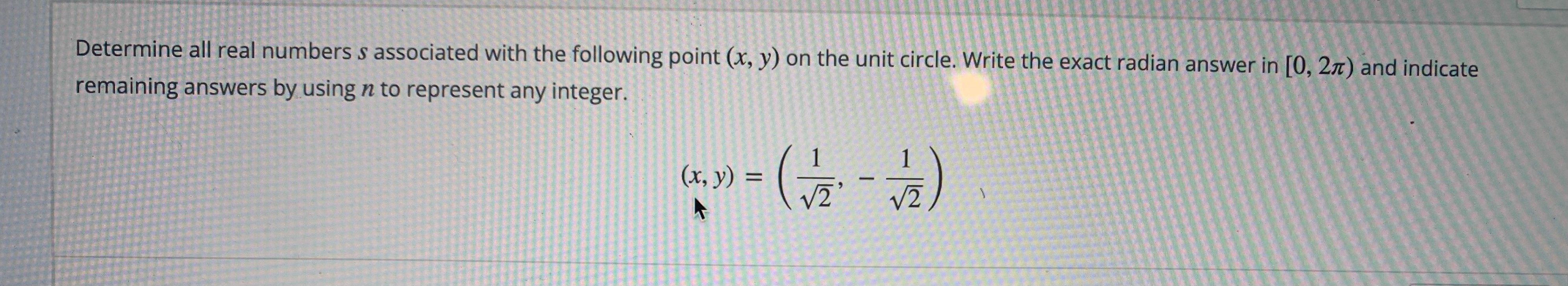 Solved Determine all real numbers s associated with the | Chegg.com